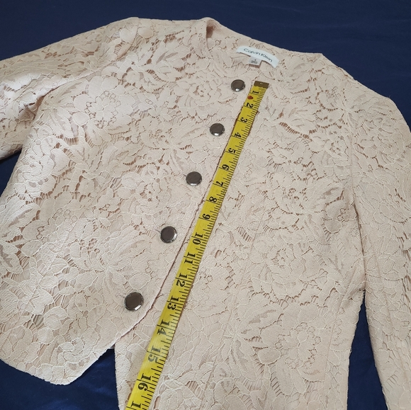 Calvin Klein Designer Lace Jacket In Soft Peach Color In Womans Size 4.   NWT - Picture 10 of 16